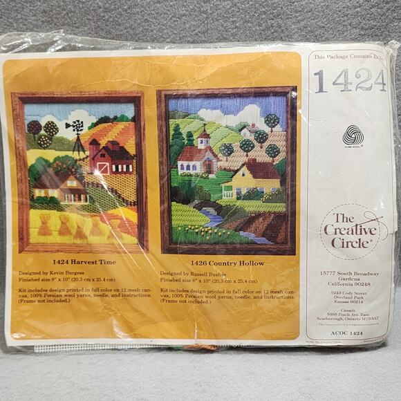 1424 HARVEST TIME By Kevin Burgess Embroidery Kit 8"x10" The Creative Circle NIP - Picture 2 of 5